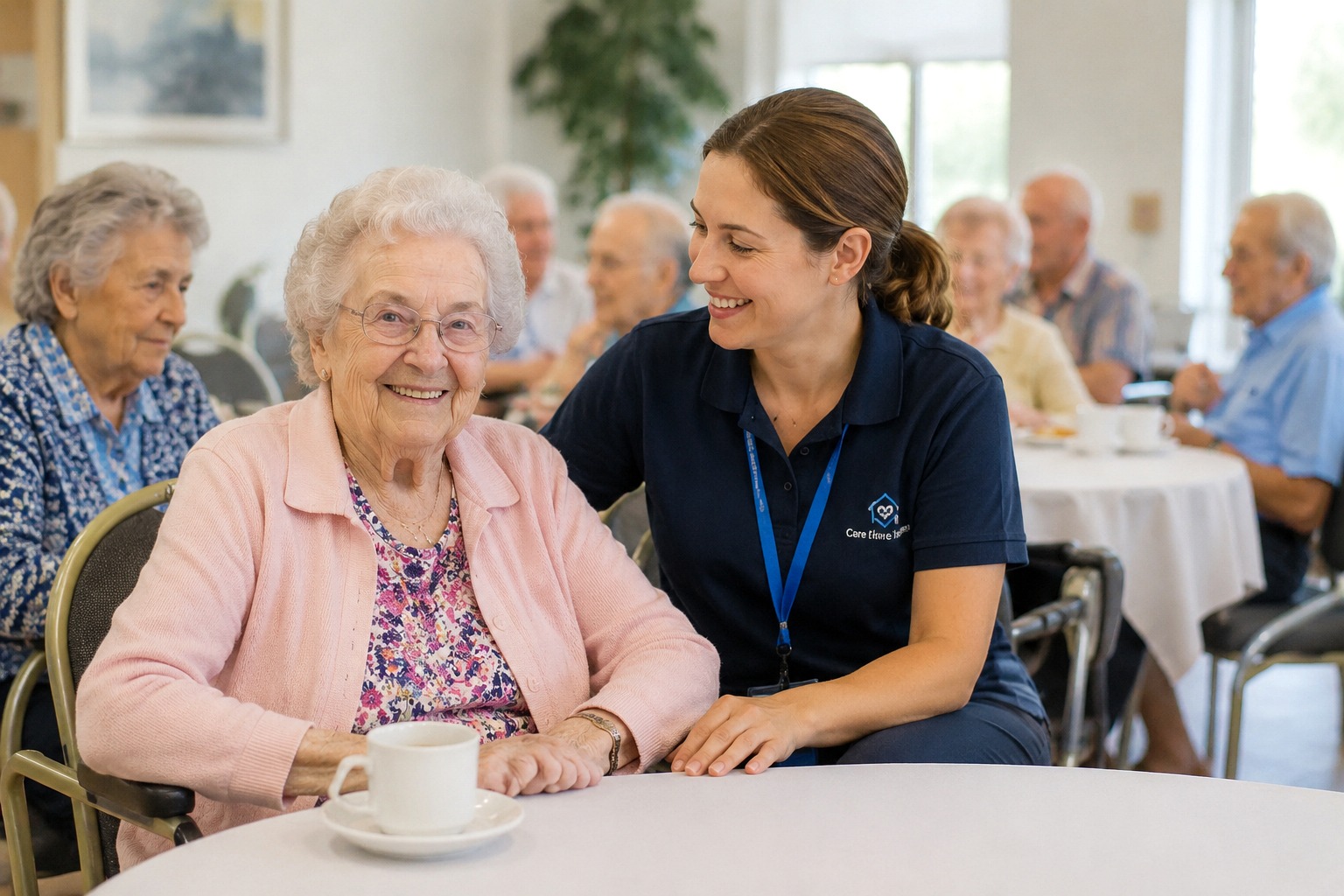 Connect Home Care caregiver with seniors at community event